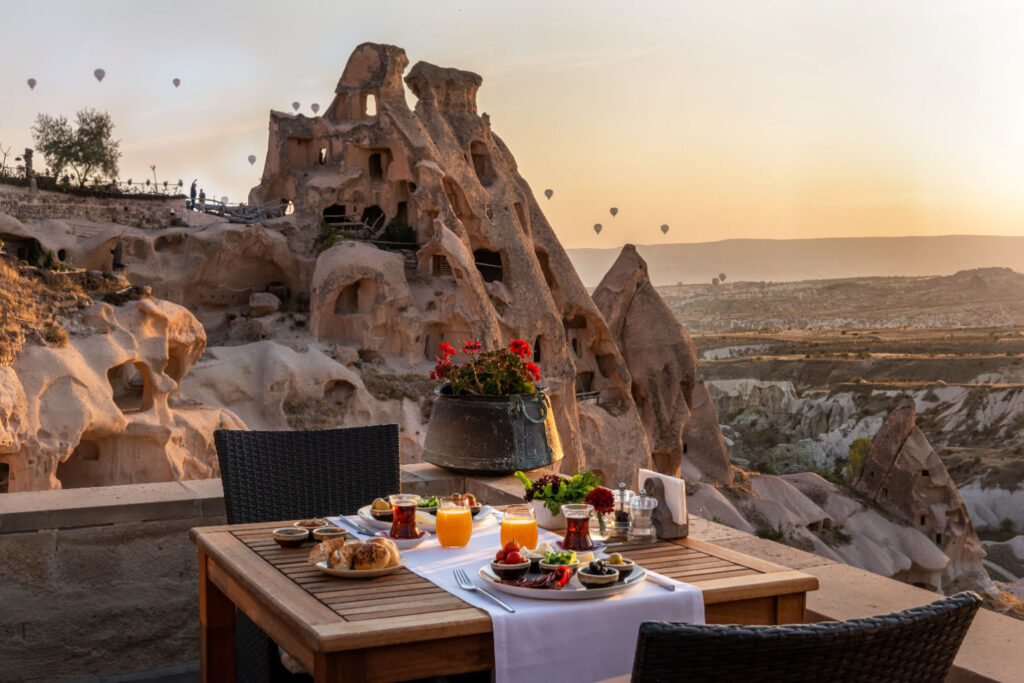 time-travel-to-ancient-uchisar,-turkey-at-argos-in-cappadocia