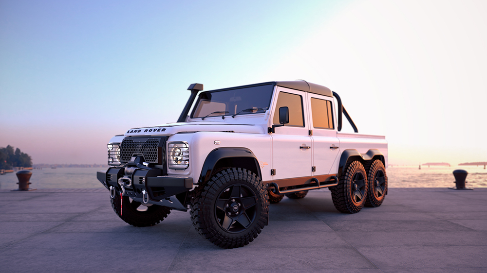 meet-the-‘white-rhino,’-classic-overland’s-newest-bonkers-6×6-land-rover-defender